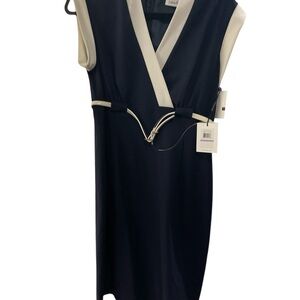 Calvin Klein Black Sleeveless Sheath Midi Dress